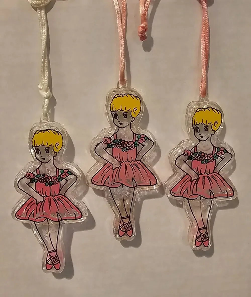 Rosecraft Acrylic Ballerina Shaker Charm Pendant Ornament Pink NWT 1990s Y2K